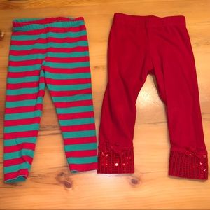 🎅🏻 2 Christmas Leggings ⭐️ 18m / 24m